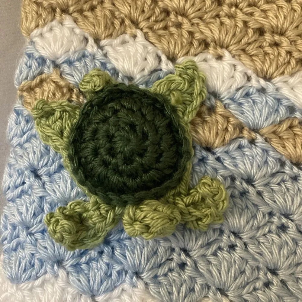 Handmade Crocheted‎ Newborn Sleeping Bag Beach Turtle Theme Nursing Bag Cocoon